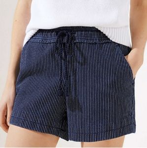 NWT LOFT Striped Cotton Drawstring Shorts